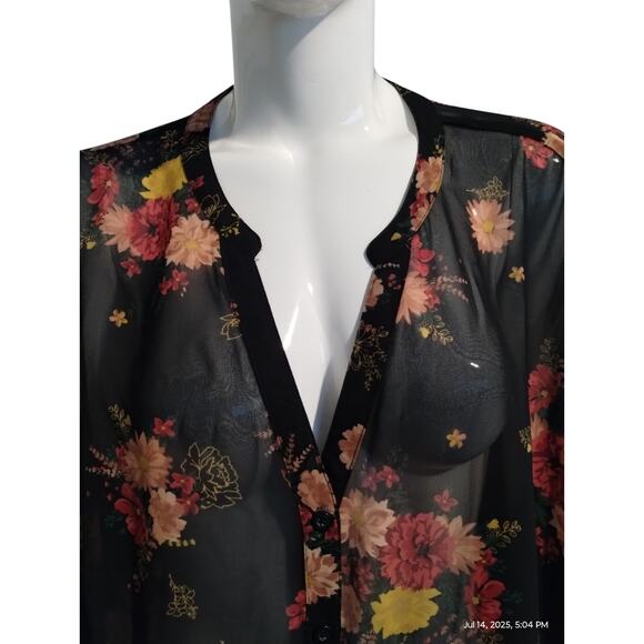 Torrid Women's size 3X Floral Sheer Hi-Low Whimsigoth Witchy Fairy Chiffon Top - Picture 8 of 13